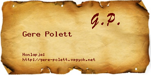Gere Polett névjegykártya